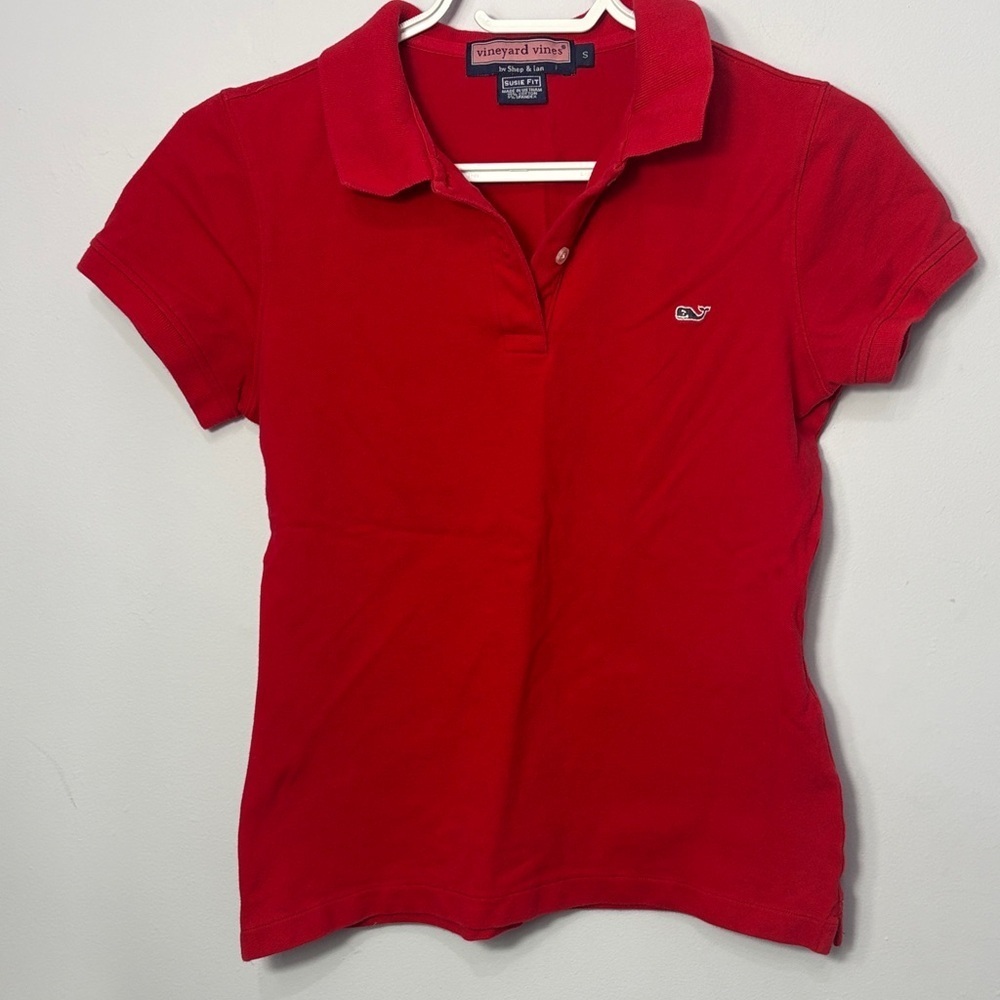 Vineyard Vines Women Polo Red Classic Tee